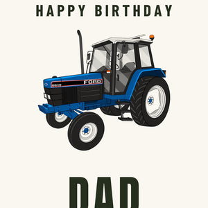 Furrow & Fields Greeting Card Happy Birthday Dad Ford 6640 2WD | Greeting Card Quality Farmers Merch