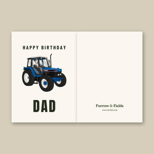 Furrow & Fields Greeting Card Happy Birthday Dad Ford 6640 SE 4WD | Greeting Card Quality Farmers Merch