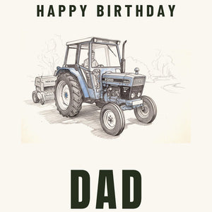 Furrow & Fields Greeting Card Happy Birthday Dad Ford 6640 SLE Pencil Sketch | Greeting Card Quality Farmers Merch