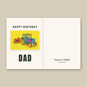Furrow & Fields Greeting Card Happy Birthday Dad Ford 6640 SLE Pop Art | Greeting Card Quality Farmers Merch