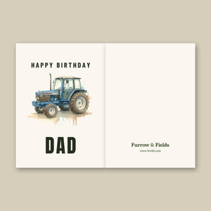 Furrow & Fields Greeting Card Happy Birthday Dad Ford 6640 Watercolour | Greeting Card Quality Farmers Merch