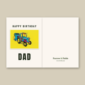 Furrow & Fields Greeting Card Happy Birthday Dad Ford 7600 Pop Art | Greeting Card Quality Farmers Merch