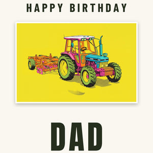 Furrow & Fields Greeting Card Happy Birthday Dad Ford 7810 Generation III Pop Art | Greeting Card Quality Farmers Merch