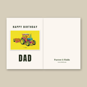 Furrow & Fields Greeting Card Happy Birthday Dad Ford 7810 Generation III Pop Art | Greeting Card Quality Farmers Merch