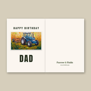 Furrow & Fields Greeting Card Happy Birthday Dad Ford 7810 Generation III Splash Art | Greeting Card Quality Farmers Merch