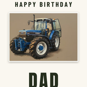 Furrow & Fields Greeting Card Happy Birthday Dad Ford 7840 Oil Painting | Greeting Card Quality Farmers Merch