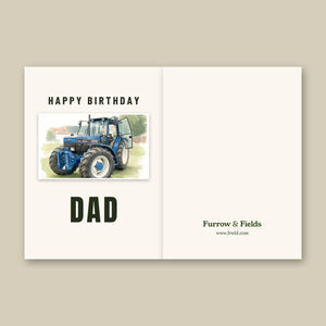 Furrow & Fields Greeting Card Happy Birthday Dad Ford 7840 Watercolour | Greeting Card Quality Farmers Merch