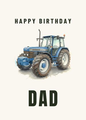 Furrow & Fields Greeting Card Happy Birthday Dad Ford 8340 Watercolour | Greeting Card Quality Farmers Merch