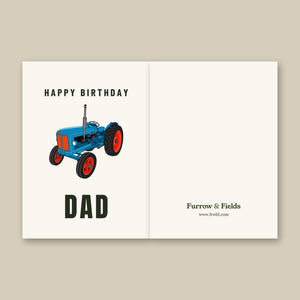 Furrow & Fields Greeting Card Happy Birthday Dad Fordson Super Dexta | Greeting Card Quality Farmers Merch