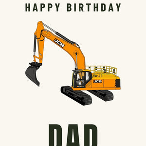Furrow & Fields Greeting Card Happy Birthday Dad JCB 370 LC | Greeting Card Quality Farmers Merch