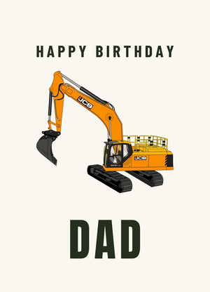 Furrow & Fields Greeting Card Happy Birthday Dad JCB 370 LC | Greeting Card Quality Farmers Merch