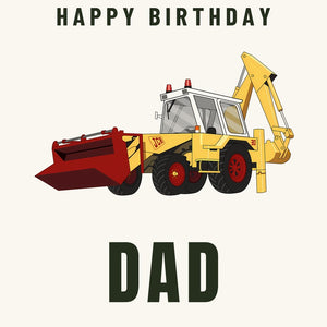 Furrow & Fields Greeting Card Happy Birthday Dad JCB 3D | Greeting Card Quality Farmers Merch