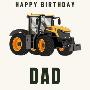 Furrow & Fields Greeting Card Happy Birthday Dad JCB 8330 Fastrac | Greeting Card Quality Farmers Merch