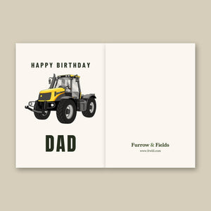Furrow & Fields Greeting Card Happy Birthday Dad JCB Fastrac 2170 | Greeting Card Quality Farmers Merch