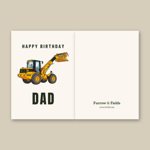 Furrow & Fields Greeting Card Happy Birthday Dad JCB TM 270 | Greeting Card Quality Farmers Merch