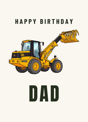 Furrow & Fields Greeting Card Happy Birthday Dad JCB TM 270 | Greeting Card Quality Farmers Merch