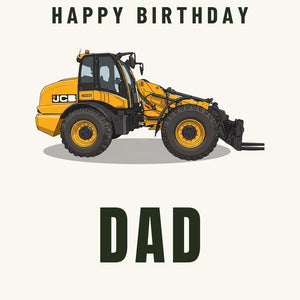 Furrow & Fields Greeting Card Happy Birthday Dad JCB TM420 | Greeting Card Quality Farmers Merch