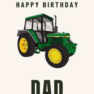 Furrow & Fields Greeting Card Happy Birthday Dad John Deere 2130 | Greeting Card Quality Farmers Merch