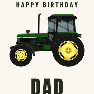 Furrow & Fields Greeting Card Happy Birthday Dad John Deere 3050 4WD | Greeting Card Quality Farmers Merch