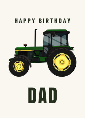 Furrow & Fields Greeting Card Happy Birthday Dad John Deere 3050 4WD | Greeting Card Quality Farmers Merch