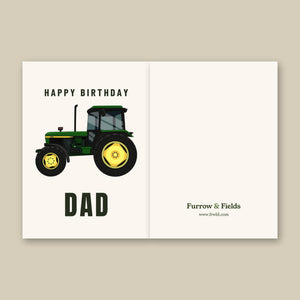 Furrow & Fields Greeting Card Happy Birthday Dad John Deere 3050 4WD | Greeting Card Quality Farmers Merch