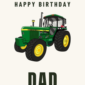 Furrow & Fields Greeting Card Happy Birthday Dad John Deere 4240 | Greeting Card Quality Farmers Merch