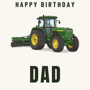 Furrow & Fields Greeting Card Happy Birthday Dad John Deere 4955 | Greeting Card Quality Farmers Merch