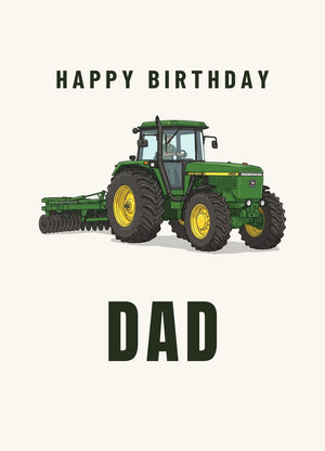 Furrow & Fields Greeting Card Happy Birthday Dad John Deere 4955 | Greeting Card Quality Farmers Merch