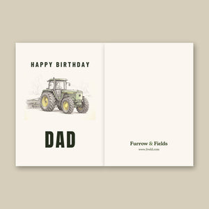 Furrow & Fields Greeting Card Happy Birthday Dad John Deere 4955 Pencil Sketch | Greeting Card Quality Farmers Merch