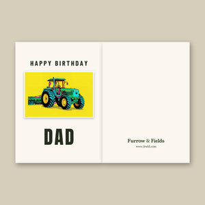 Furrow & Fields Greeting Card Happy Birthday Dad John Deere 4955 Pop Art | Greeting Card Quality Farmers Merch