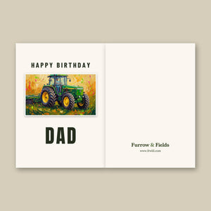 Furrow & Fields Greeting Card Happy Birthday Dad John Deere 4955 Splash Art | Greeting Card Quality Farmers Merch