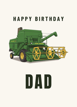 Furrow & Fields Greeting Card Happy Birthday Dad John Deere 530 | Greeting Card Quality Farmers Merch
