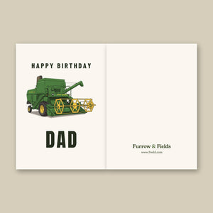 Furrow & Fields Greeting Card Happy Birthday Dad John Deere 530 | Greeting Card Quality Farmers Merch