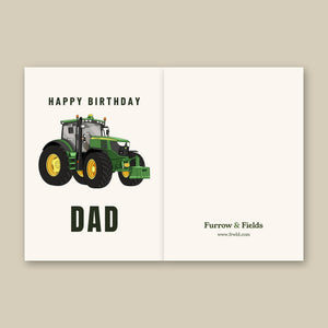 Furrow & Fields Greeting Card Happy Birthday Dad John Deere 6125 R | Greeting Card Quality Farmers Merch