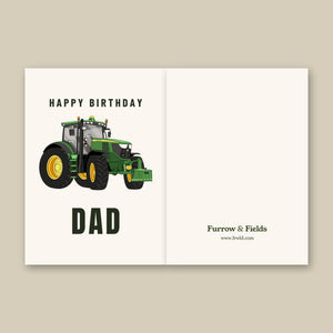 Furrow & Fields Greeting Card Happy Birthday Dad John Deere 6210 R | Greeting Card Quality Farmers Merch
