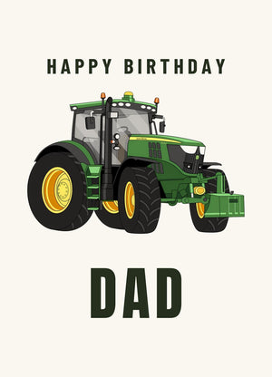 Furrow & Fields Greeting Card Happy Birthday Dad John Deere 6210 R | Greeting Card Quality Farmers Merch