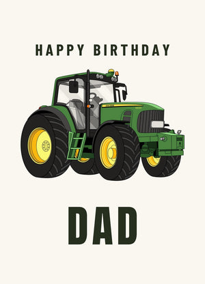 Furrow & Fields Greeting Card Happy Birthday Dad John Deere 6930 Premium | Greeting Card Quality Farmers Merch