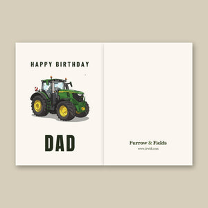 Furrow & Fields Greeting Card Happy Birthday Dad John Deere 6R 250 | Greeting Card Quality Farmers Merch