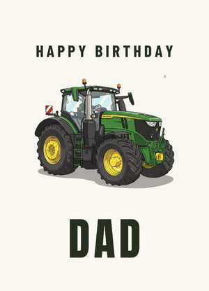 Furrow & Fields Greeting Card Happy Birthday Dad John Deere 6R 250 | Greeting Card Quality Farmers Merch