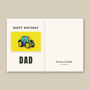 Furrow & Fields Greeting Card Happy Birthday Dad John Deere 6R 250 Pop Art | Greeting Card Quality Farmers Merch