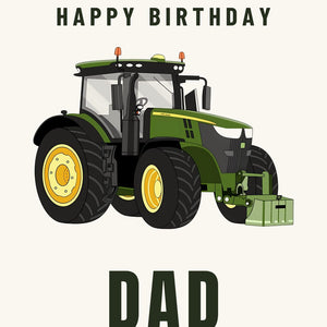 Furrow & Fields Greeting Card Happy Birthday Dad John Deere 7310 R | Greeting Card Quality Farmers Merch