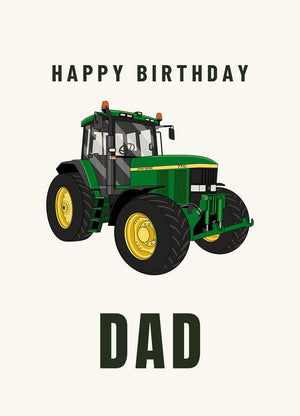 Furrow & Fields Greeting Card Happy Birthday Dad John Deere 7710 | Greeting Card Quality Farmers Merch