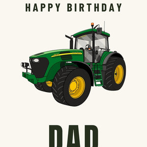 Furrow & Fields Greeting Card Happy Birthday Dad John Deere 7820 | Greeting Card Quality Farmers Merch