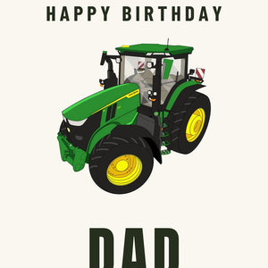 Furrow & Fields Greeting Card Happy Birthday Dad John Deere 7R 350 AutoPowr | Greeting Card Quality Farmers Merch