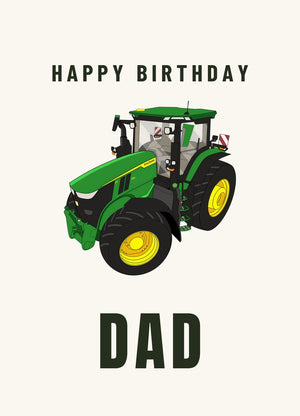 Furrow & Fields Greeting Card Happy Birthday Dad John Deere 7R 350 AutoPowr | Greeting Card Quality Farmers Merch