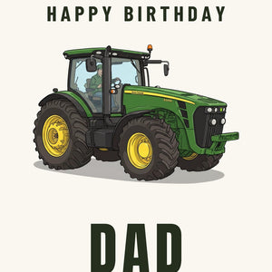 Furrow & Fields Greeting Card Happy Birthday Dad John Deere 8345R | Greeting Card Quality Farmers Merch