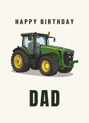 Furrow & Fields Greeting Card Happy Birthday Dad John Deere 8345R | Greeting Card Quality Farmers Merch