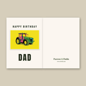 Furrow & Fields Greeting Card Happy Birthday Dad John Deere 8345R Pop Art | Greeting Card Quality Farmers Merch