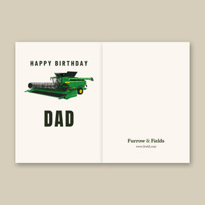 Furrow & Fields Greeting Card Happy Birthday Dad John Deere X9 1100 Combine | Greeting Card Quality Farmers Merch