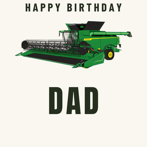 Furrow & Fields Greeting Card Happy Birthday Dad John Deere X9 1100 Combine | Greeting Card Quality Farmers Merch